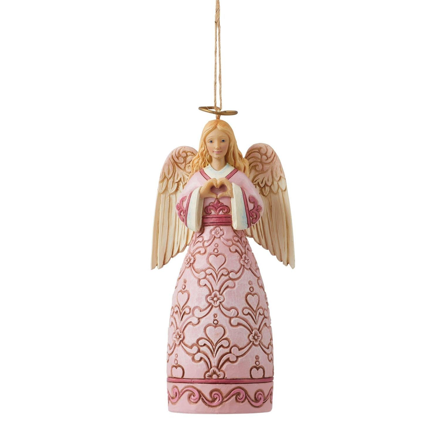 Jim Shore Heartwood Creek Hanging Pink Angel Ornament