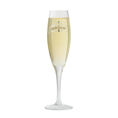 Groom Toasting Glass Champagne Flute