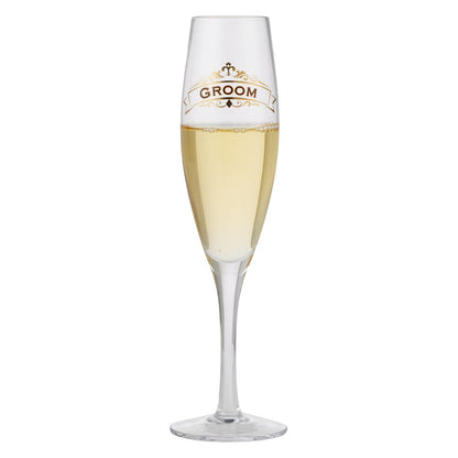 Groom Toasting Glass Champagne Flute