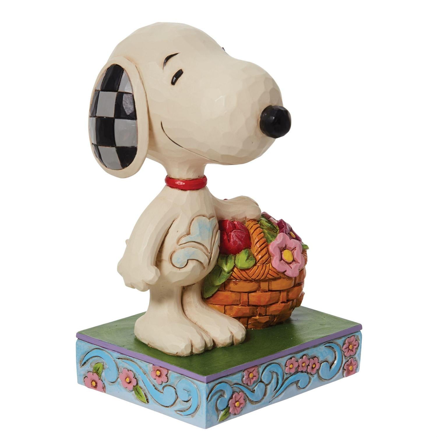 Jim Shore Peanuts Snoopy Happiness is a Basket of Blooms