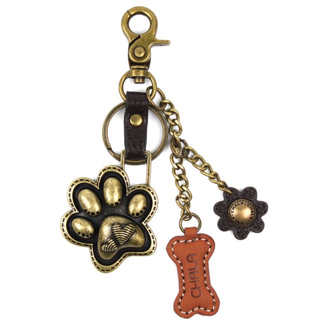 Paw Print Charming Metal Keychain