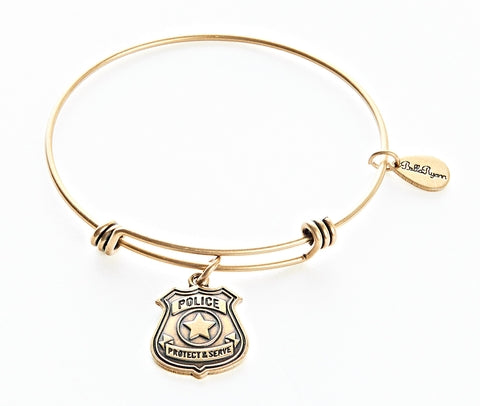 Police Badge Expandable Bangle Charm Bracelet
