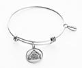 Home Is Where The Heart Is Expandable Silver Bangle Charm Bracelet