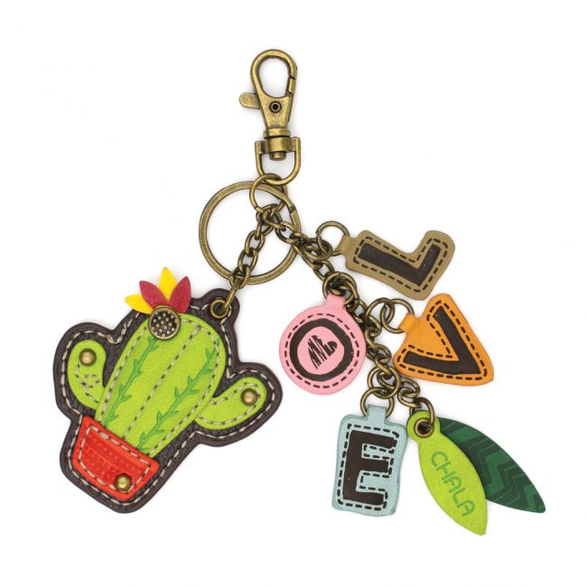 Cactus & Love Charming Metal Keychain