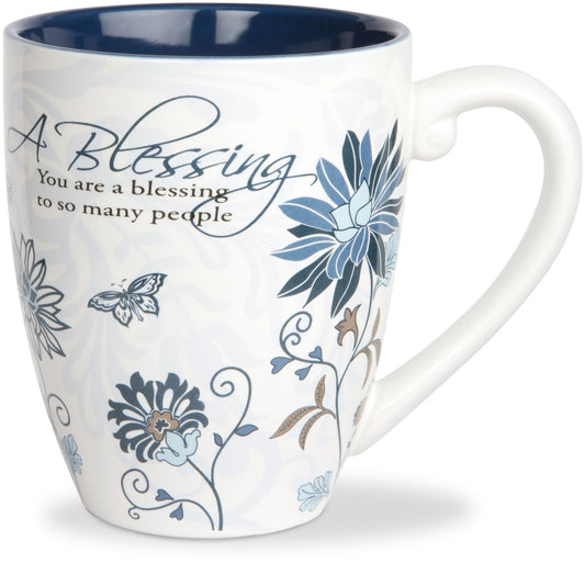 Large Flower Print Blessing Coffee Mug, 20 oz