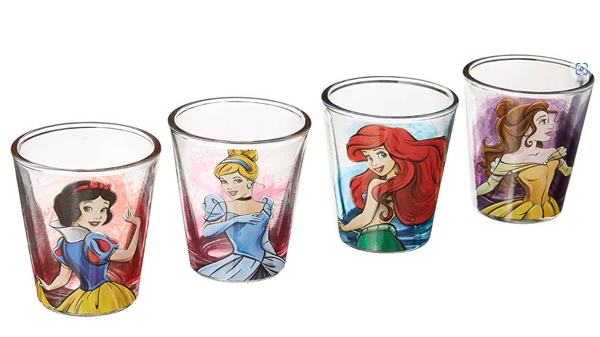 Disney Princess Portrait 4pc Mini Glass Set