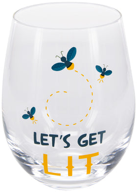 Let's Get Lit Stemless Wine Glass