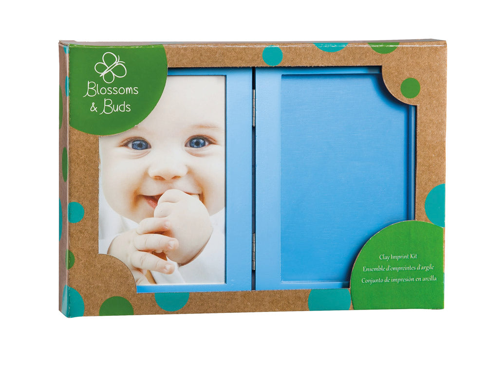 Blossoms and Buds Blue Baby Clay Imprint Photo Frame Kit
