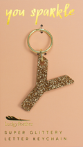 Y Glitter Keychain