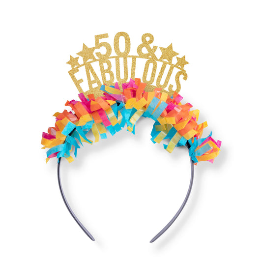 Festive Gal - 50 and Fabulous Birthday Party Headband for Adult
