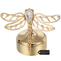 Music Box w/ Dragonfly Figurine 24K Gold Plated
