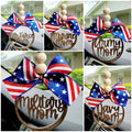 Military Mom Car Charm Ornament Patriotic Bow