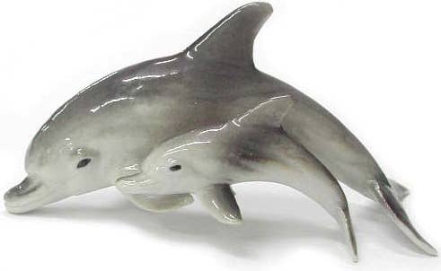 Dolphin with Calf Mini Figurine