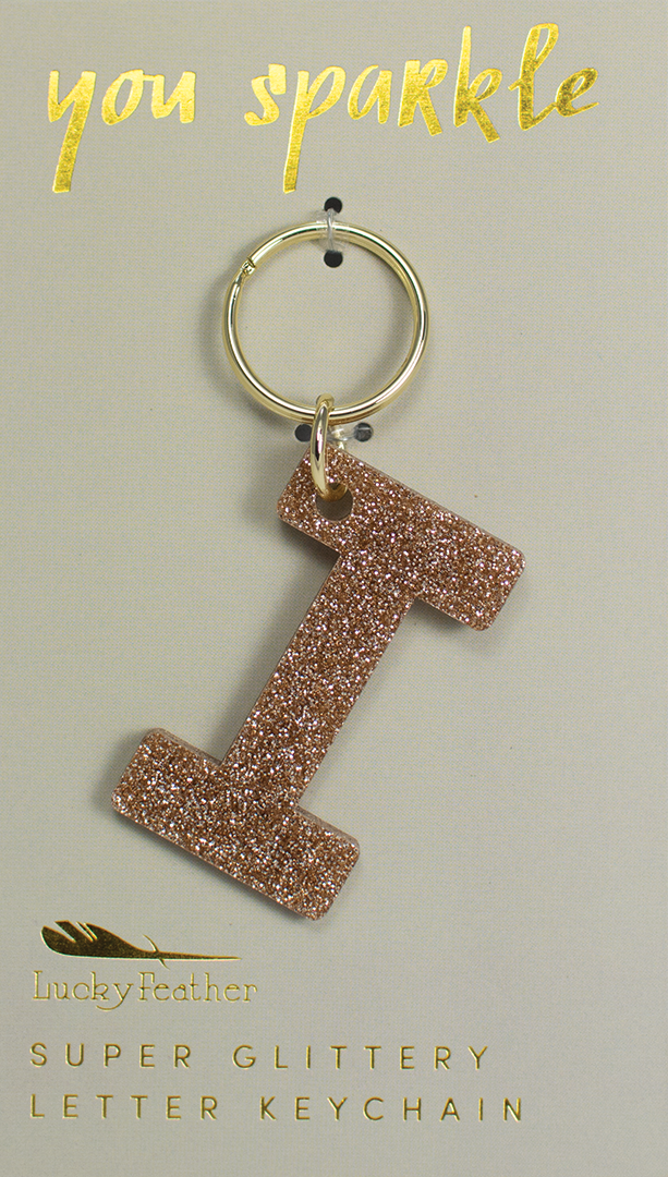 I Glitter Keychain