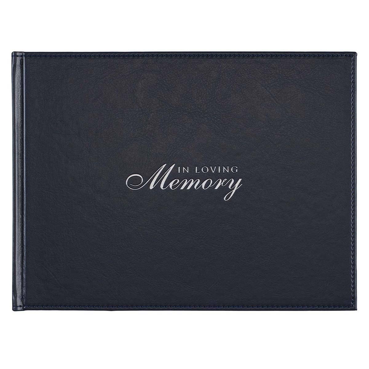 In Loving Memory Navy Medium Guest Book