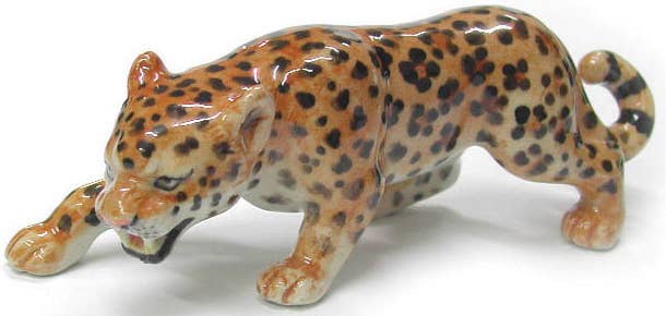 Leopard Hunting Mini Figurine