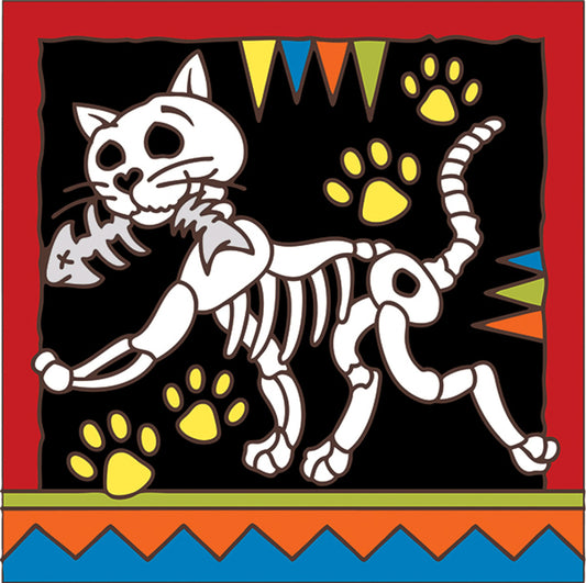 Day of the Dead Cat Tile