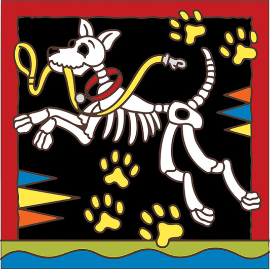 6x6 Tile Day of the Dead Dog