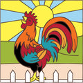 Rooster Crowing (Sand) Tile