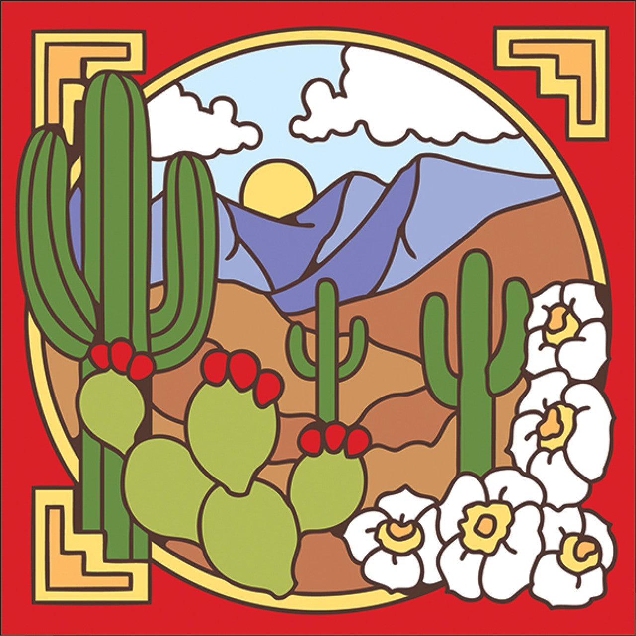 Saguaro Desert Scene Tile