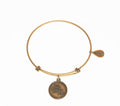 Life Begins at 50 Gold Expandable Bangle Charm Bracelet