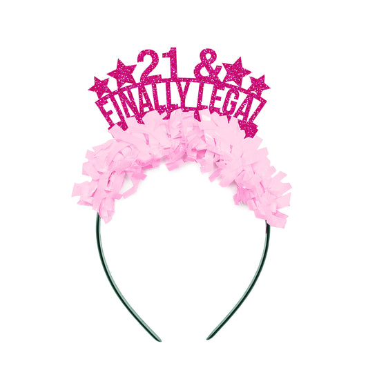 Festive Gal - 21 and Finally Legal Birthday Party Headband Crown