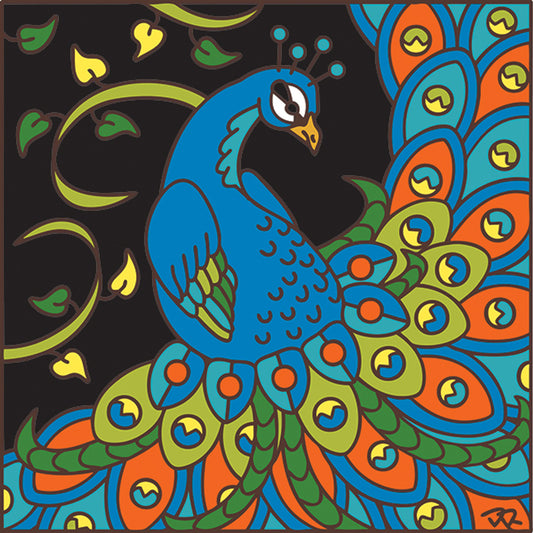 Fanned Peacock Tail Tile
