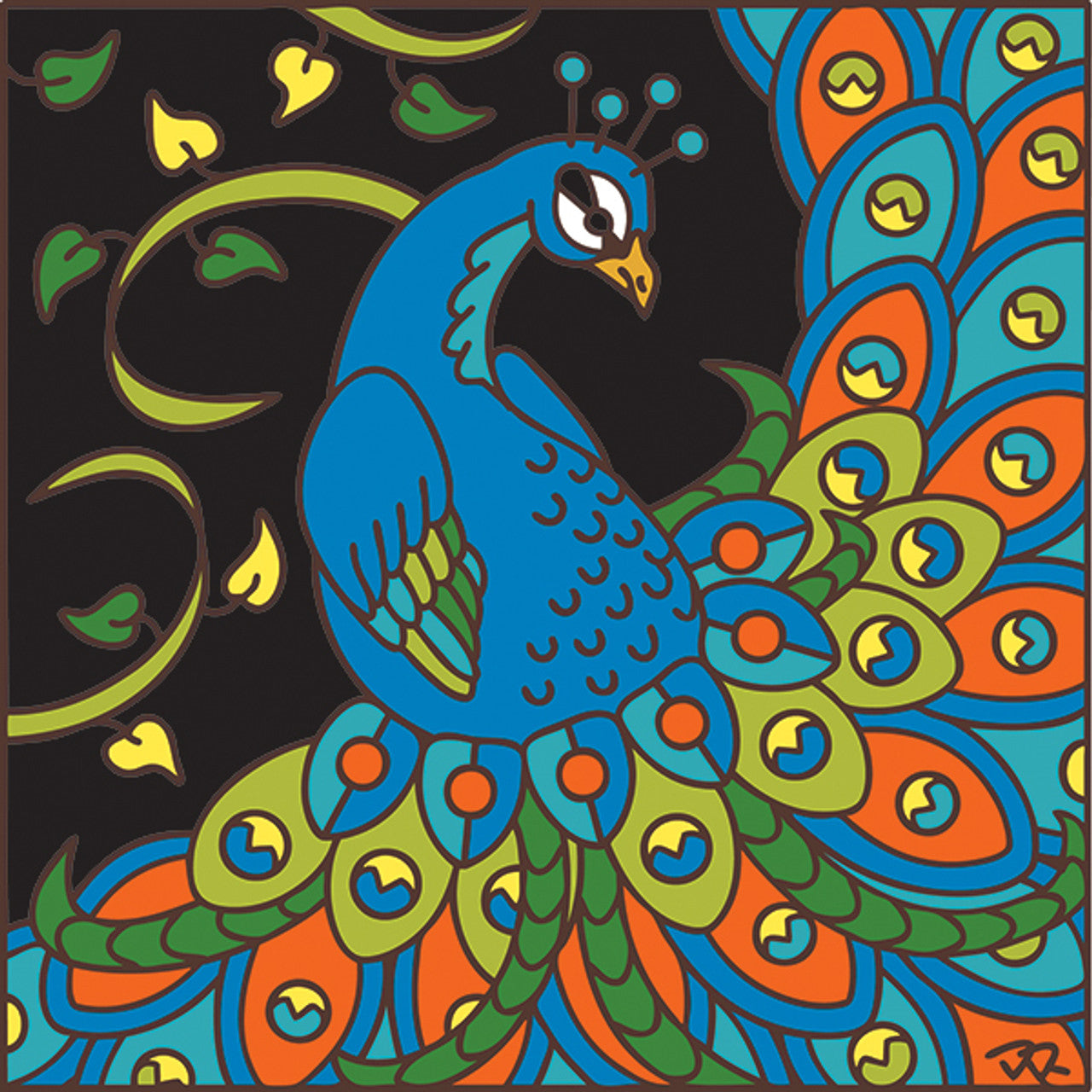 Fanned Peacock Tail Tile