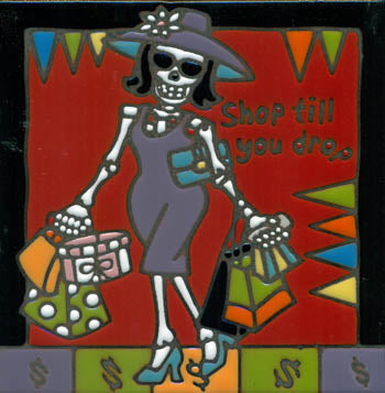 Day of the Dead Shop till you Drop Tile