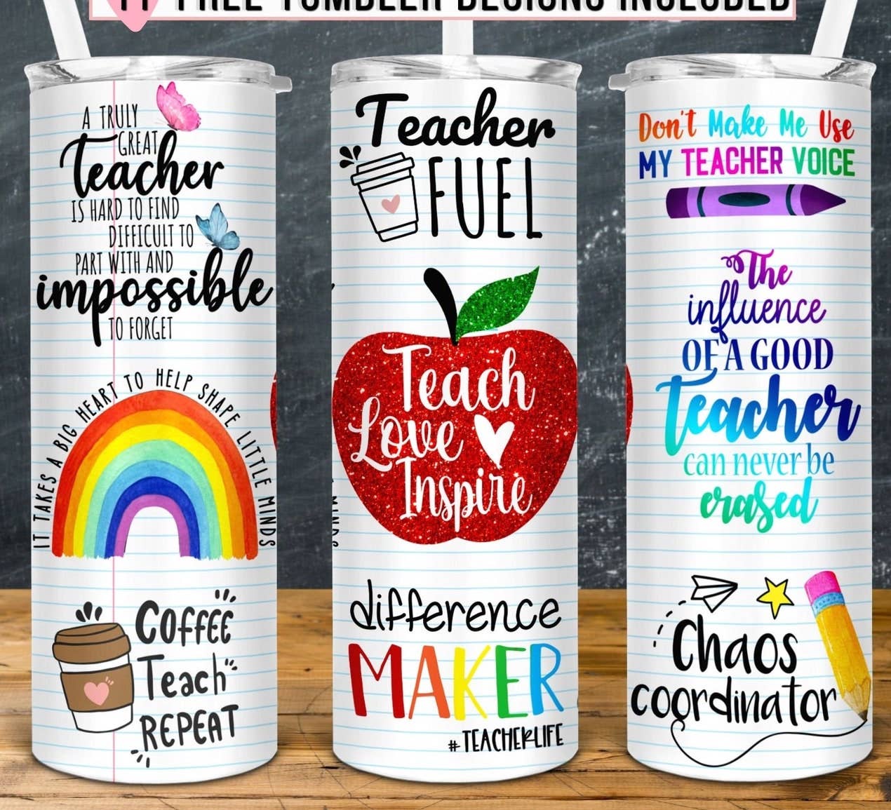 Teacher Tumbler Skinny 30oz