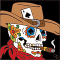 Day of the Dead Cowboy Sugar Skull Tile
