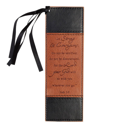 Be Strong & Courageous..Faux Leather Bookmark