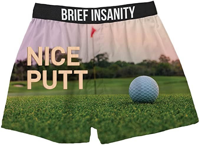 BRIEF INSANITY - Nice Putt Golf Theme Boxer Shorts