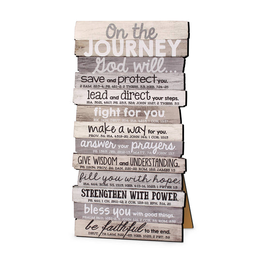 On The Journey..Stacked Wood Plaque