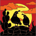Quail Sunset Silhouette Tile