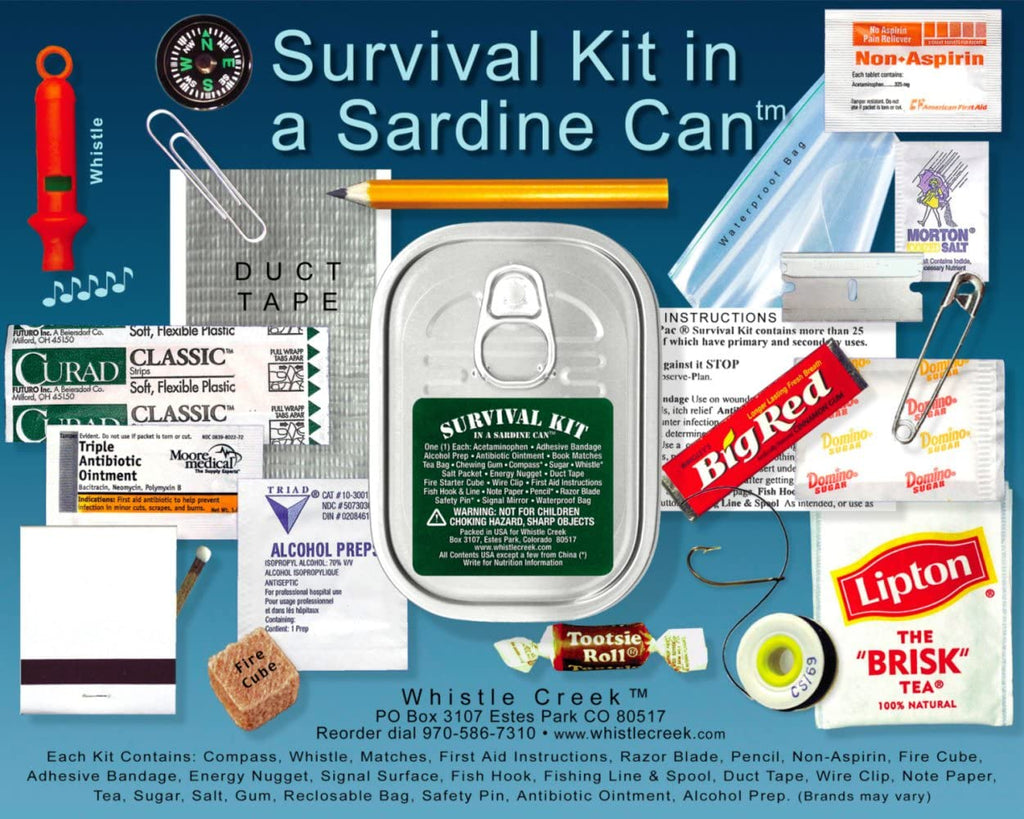Whistle Creek Survival Kit in a Sardine Can