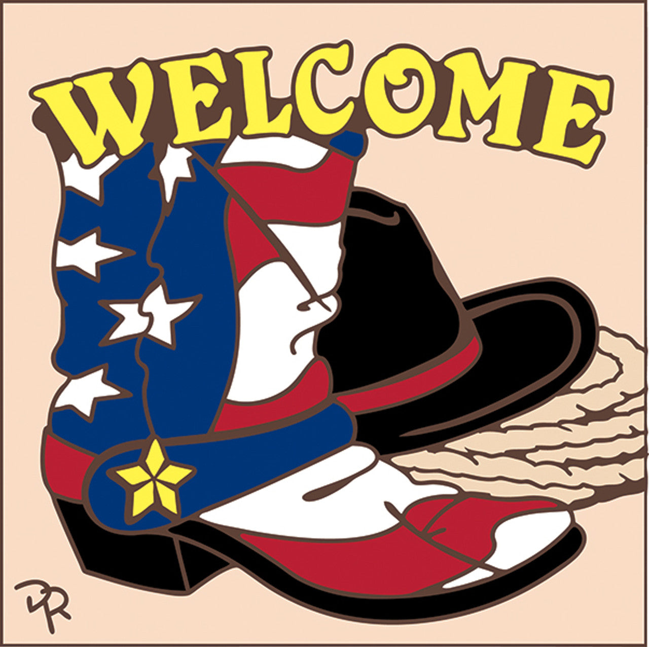 Welcome Flag Boot Tile