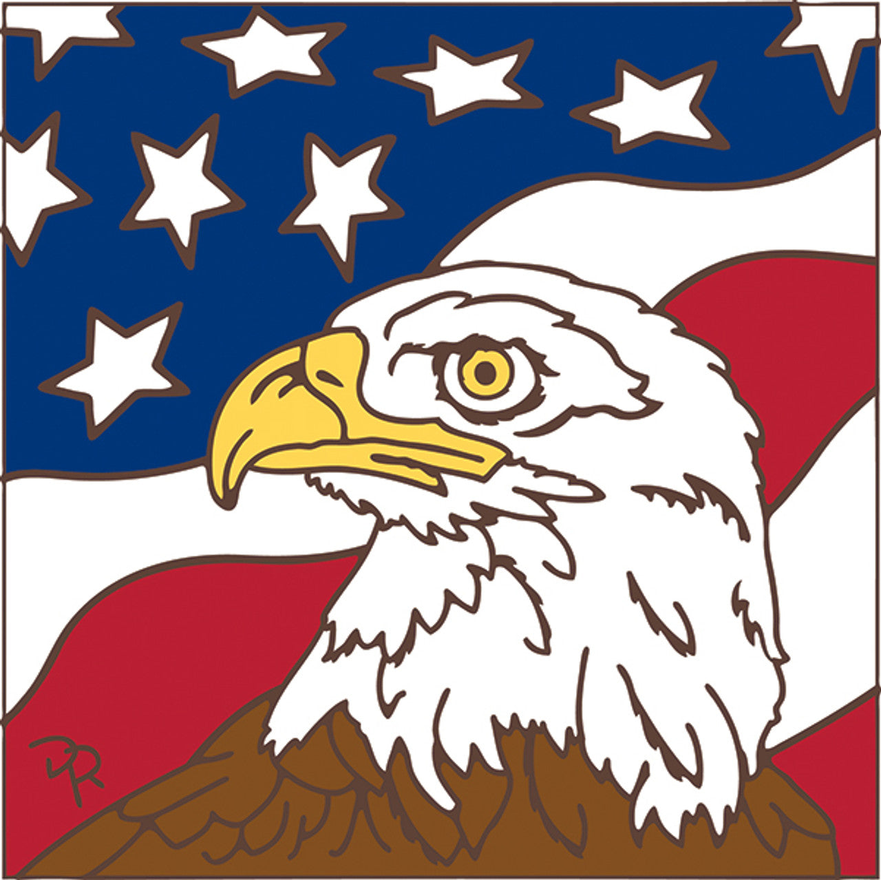 Eagle US Flag Tile