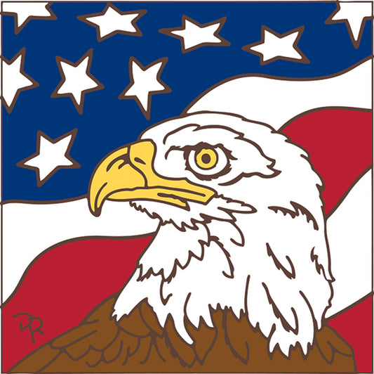 6x6 Tile Eagle US Flag