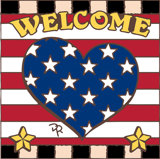 Welcome/USA Heart Tile