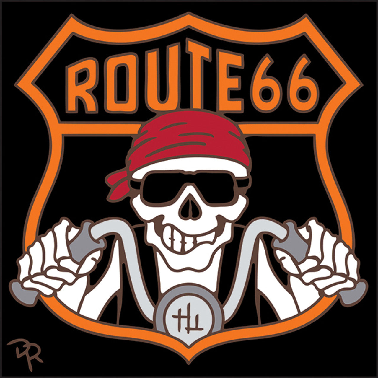 Day of the Dead Route 66 Biker Tile