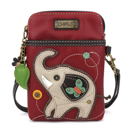 Elephant Cellphone Crossbody Burgandy