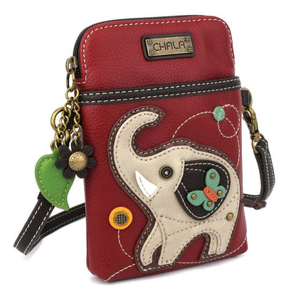 Elephant Cellphone Crossbody Burgandy