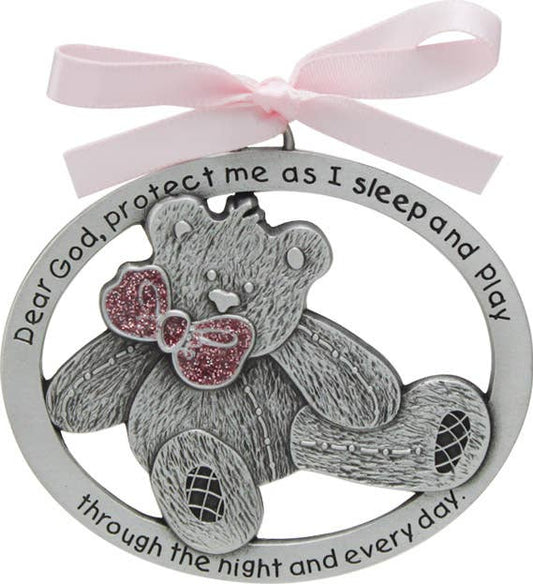 Pink Teddy Bear Crib Medal
