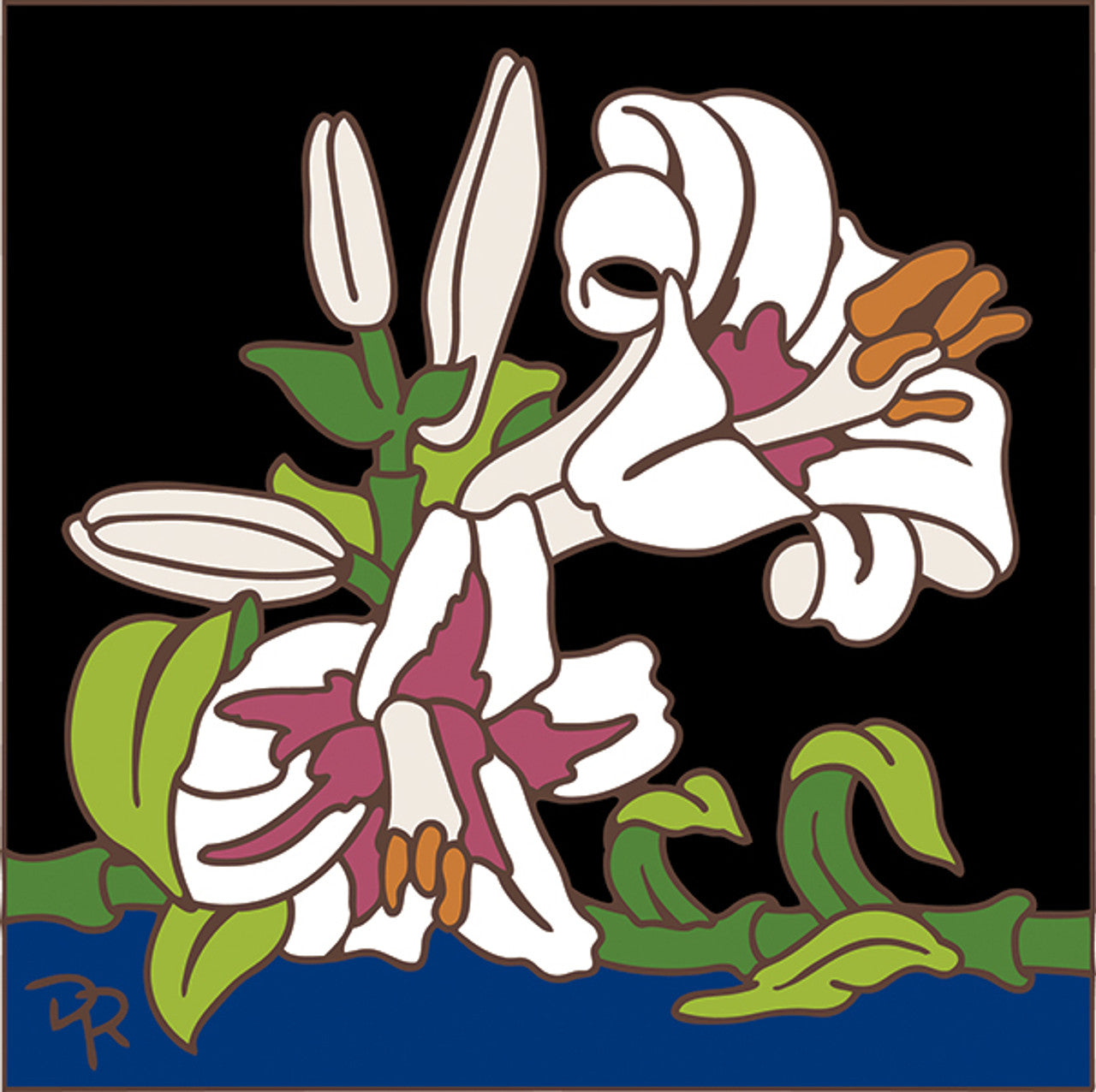 White Lillies Tile