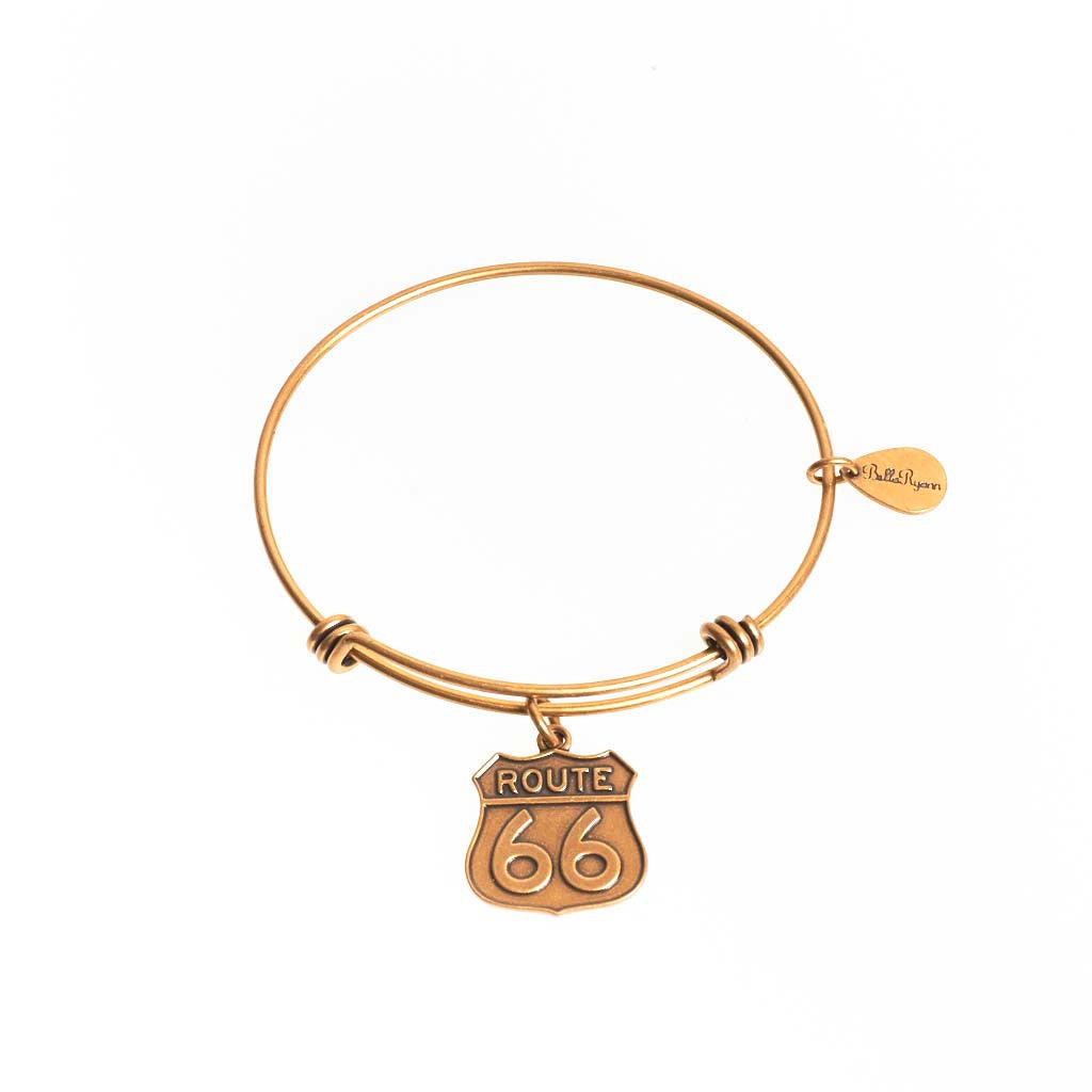 Route 66 Expandable Bangle Charm Bracelet