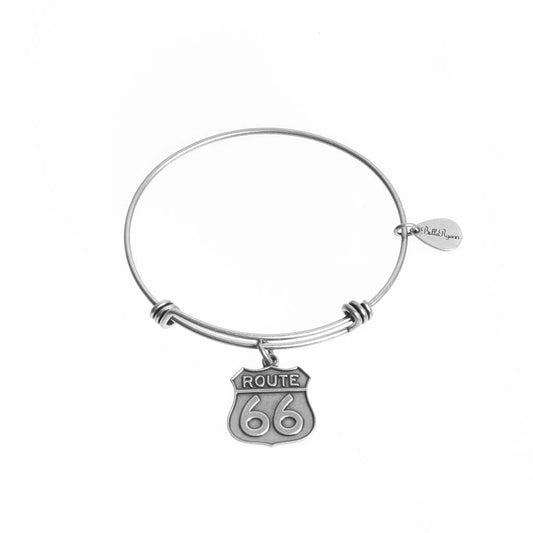 Route 66 Expandable Bangle Charm Bracelet