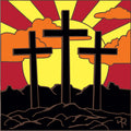 Calvary Cross Silhouette Tile