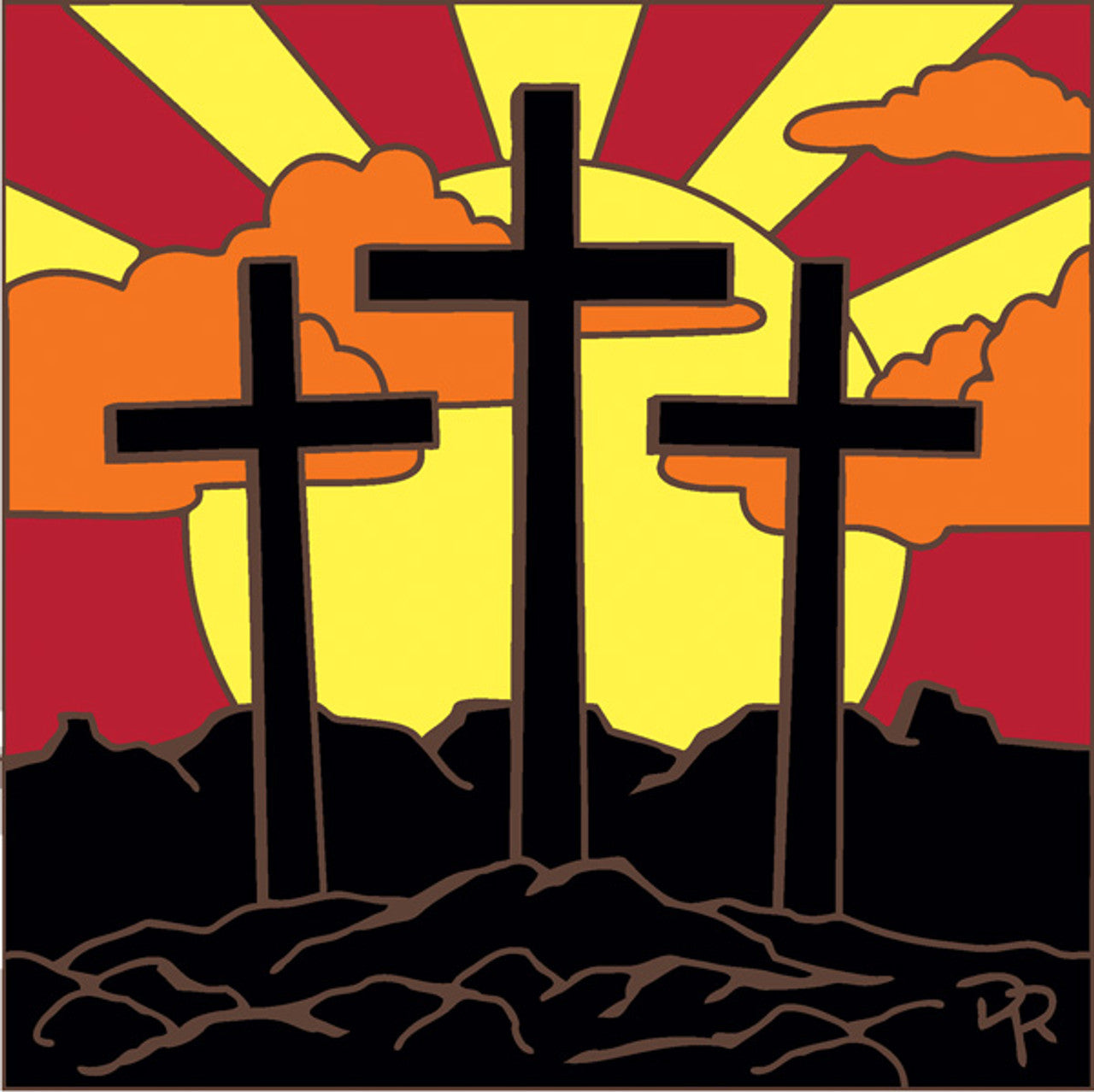Calvary Cross Silhouette Tile