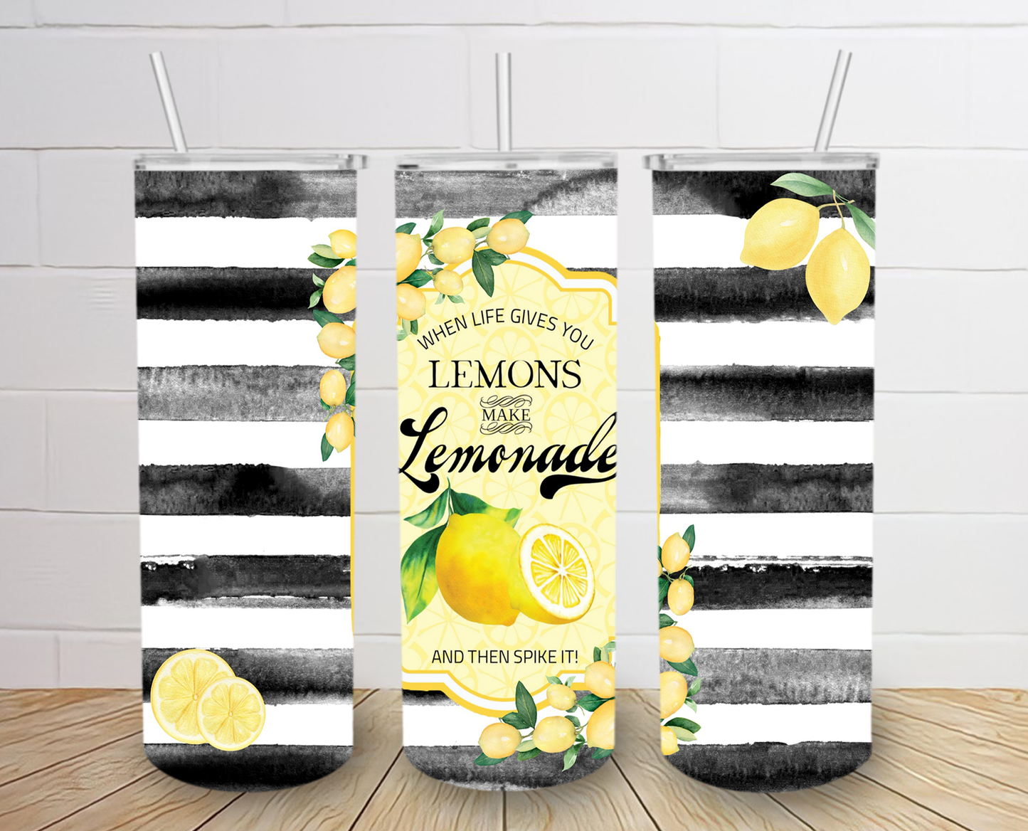 Lemons Tumbler Skinny 20oz